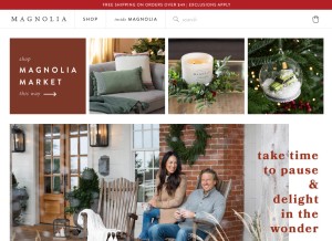 How magnoliamarket.com looks like on a tablet such as an iPad.