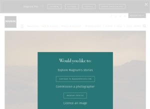 How magnumphotos.com looks like on a tablet such as an iPad.