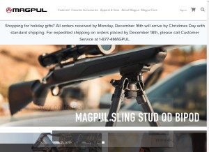 How magpul.com looks like on a tablet such as an iPad.