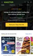 How magzter.com looks like on a mobile device such as an iPhone.