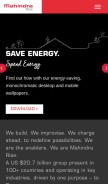 How mahindra.com looks like on a mobile device such as an iPhone.