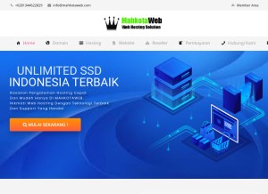 How mahkotaweb.com looks like on a tablet such as an iPad.
