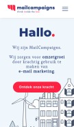 How mailcampaigns.nl looks like on a mobile device such as an iPhone.