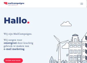 How mailcampaigns.nl looks like on a tablet such as an iPad.