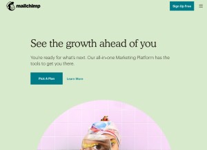 How mailchimp.com looks like on a tablet such as an iPad.