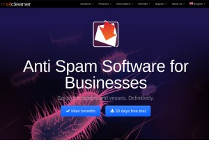 How mailcleaner.net looks like on a tablet such as an iPad.