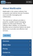 How mailenable.com looks like on a mobile device such as an iPhone.