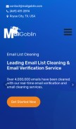 How mailgoblin.com looks like on a mobile device such as an iPhone.