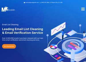 How mailgoblin.com looks like on a tablet such as an iPad.