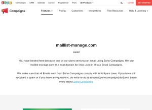How maillist-manage.com looks like on a tablet such as an iPad.