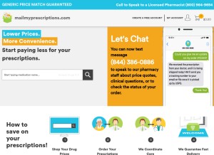 How mailmyprescriptions.com looks like on a tablet such as an iPad.