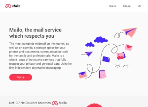 How mailo.com looks like on a tablet such as an iPad.