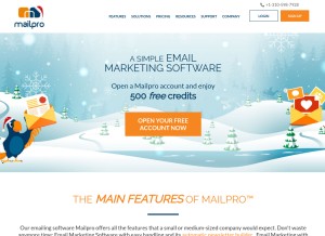 How mailpro.com looks like on a tablet such as an iPad.