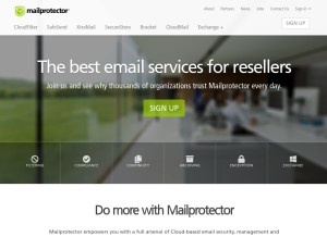How mailprotector.com looks like on a tablet such as an iPad.