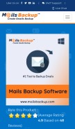 How mailsbackup.com looks like on a mobile device such as an iPhone.