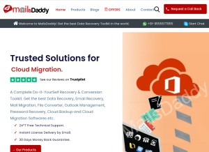 How mailsdaddy.com looks like on a tablet such as an iPad.