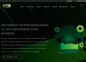 How mailstratus.com looks like on a tablet such as an iPad.