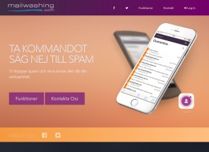 How mailwashing.com looks like on a tablet such as an iPad.