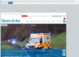 How main-echo.de looks like on a tablet such as an iPad.