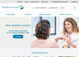 How mainegeneral.org looks like on a tablet such as an iPad.
