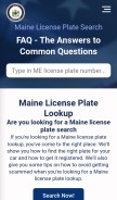 How mainelicenseplate.com looks like on a mobile device such as an iPhone.