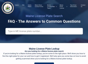 How mainelicenseplate.com looks like on a tablet such as an iPad.