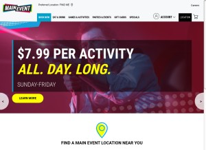 How mainevent.com looks like on a tablet such as an iPad.