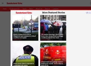 How mainichi.jp looks like on a tablet such as an iPad.