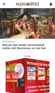 How mainpost.de looks like on a mobile device such as an iPhone.