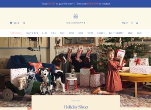 How maisonette.com looks like on a tablet such as an iPad.
