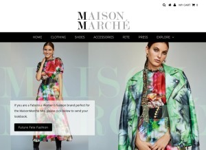 How maisonmarche.com looks like on a tablet such as an iPad.