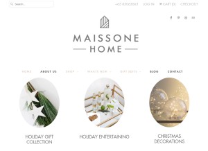 How maissone.com looks like on a tablet such as an iPad.