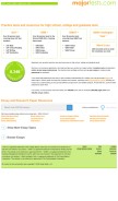 How majortests.com looks like on a mobile device such as an iPhone.