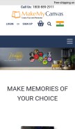 How makemycanvas.in looks like on a mobile device such as an iPhone.