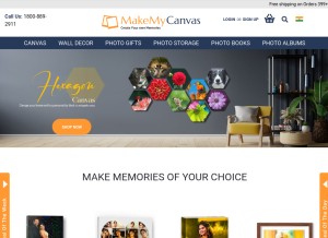 How makemycanvas.in looks like on a tablet such as an iPad.