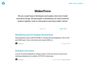 How makerforce.io looks like on a tablet such as an iPad.