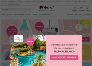 How makerist.de looks like on a tablet such as an iPad.