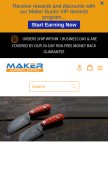 How makermaterialsupply.com looks like on a mobile device such as an iPhone.