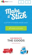 How makestickers.com looks like on a mobile device such as an iPhone.