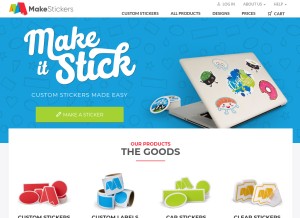 How makestickers.com looks like on a tablet such as an iPad.