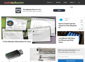 How maketecheasier.com looks like on a tablet such as an iPad.
