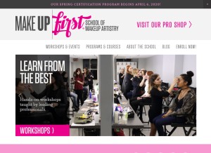 How makeupfirst.com looks like on a tablet such as an iPad.