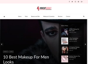 How makeupscout.com looks like on a tablet such as an iPad.