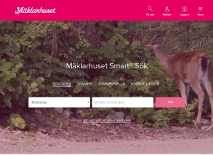 How maklarhuset.se looks like on a tablet such as an iPad.