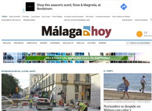 How malagahoy.es looks like on a tablet such as an iPad.