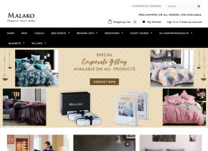 How malako-india.com looks like on a tablet such as an iPad.