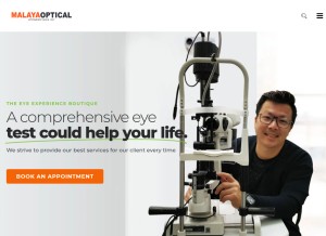 How malayaoptical.com looks like on a tablet such as an iPad.