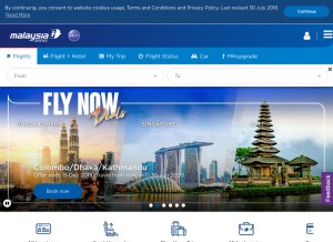 How malaysiaairlines.com looks like on a tablet such as an iPad.