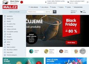 How mall.cz looks like on a tablet such as an iPad.