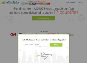 How mallforafrica.com looks like on a tablet such as an iPad.